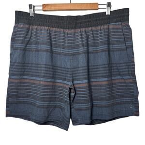 Prana Slope Shorts men's size XXL in Danish Blue Stripe Elastic waist drawstring